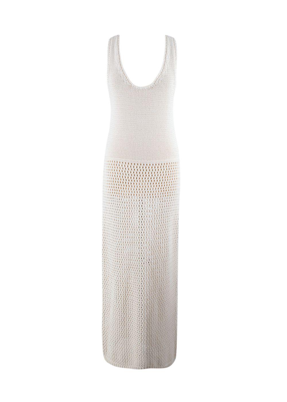 Ninety Percent Cream Crochet Knit Dress