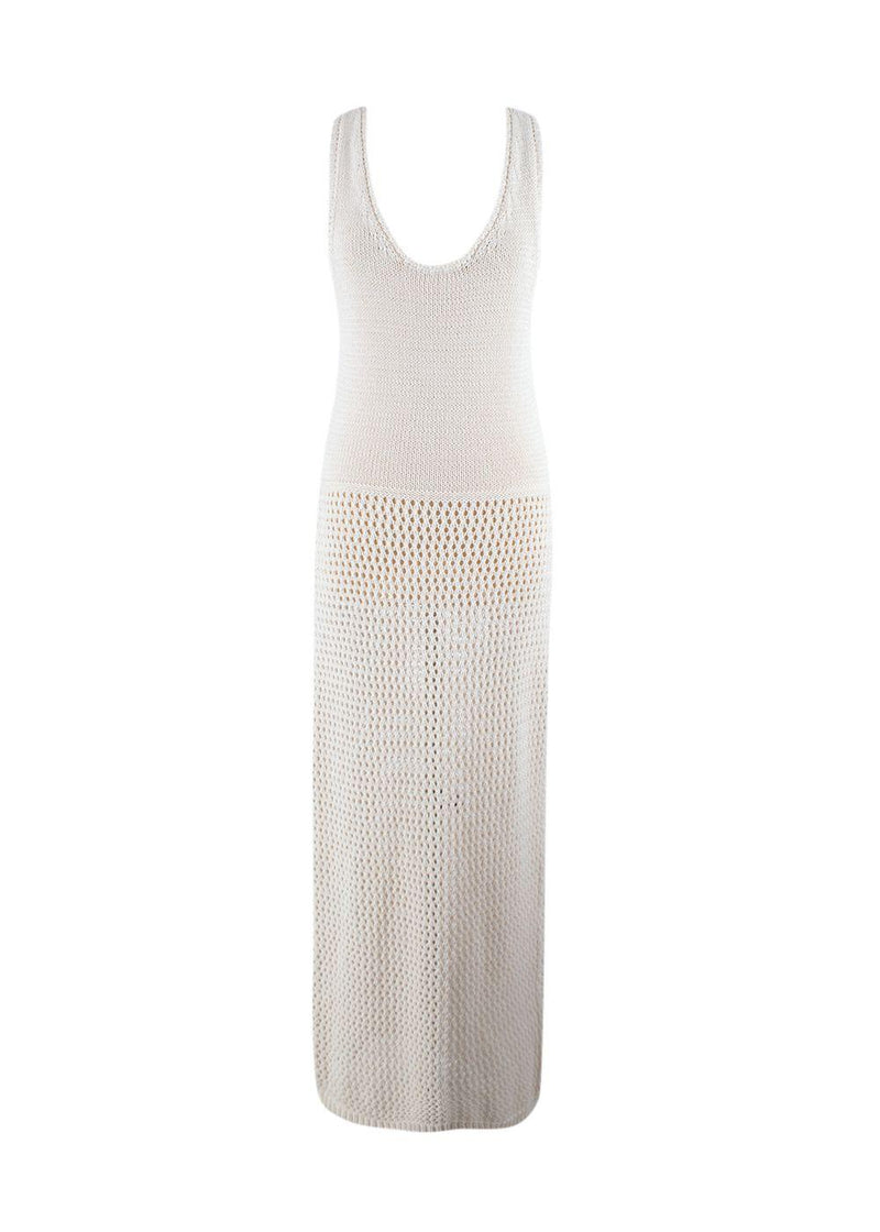 Ninety Percent Cream Crochet Knit Dress