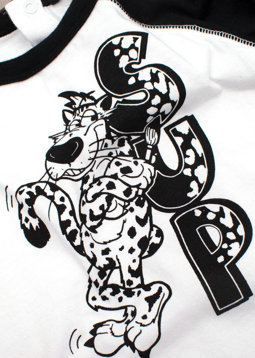 Kids 6M Black & White Graphic Leopard Long Sleeved  Top