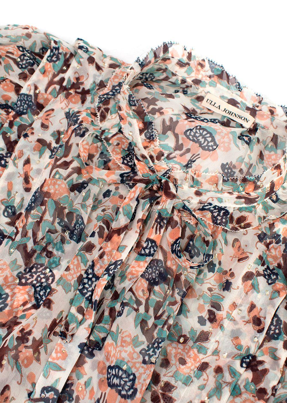 Ulla Johnson Floral Sheer Silk Blouse