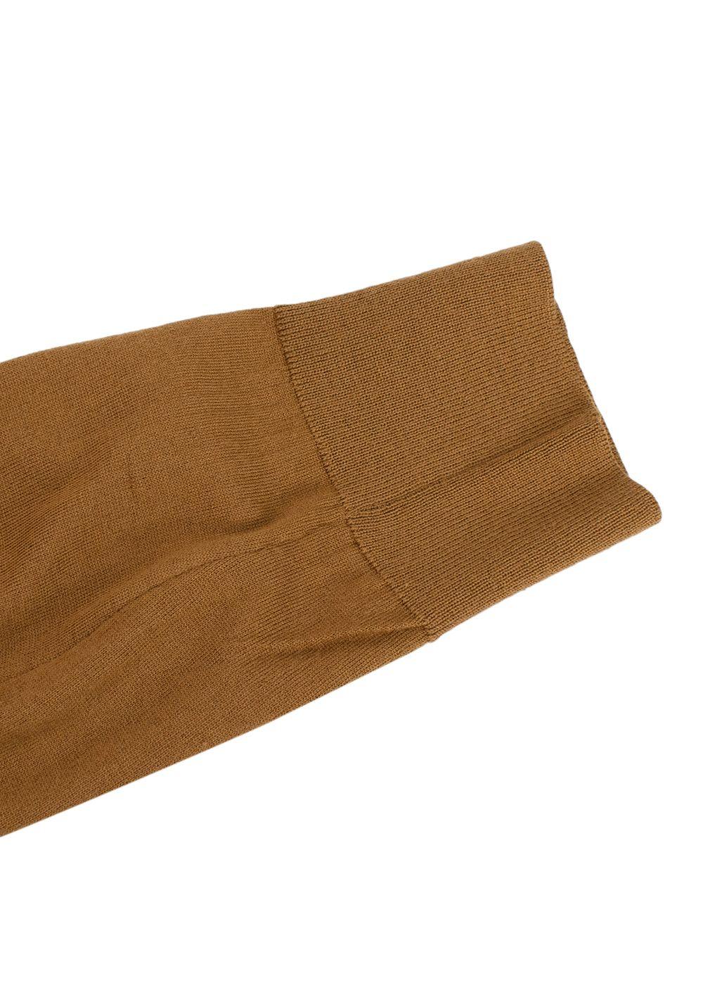 Bespoke Brown Fine Knit V Neck Sweater