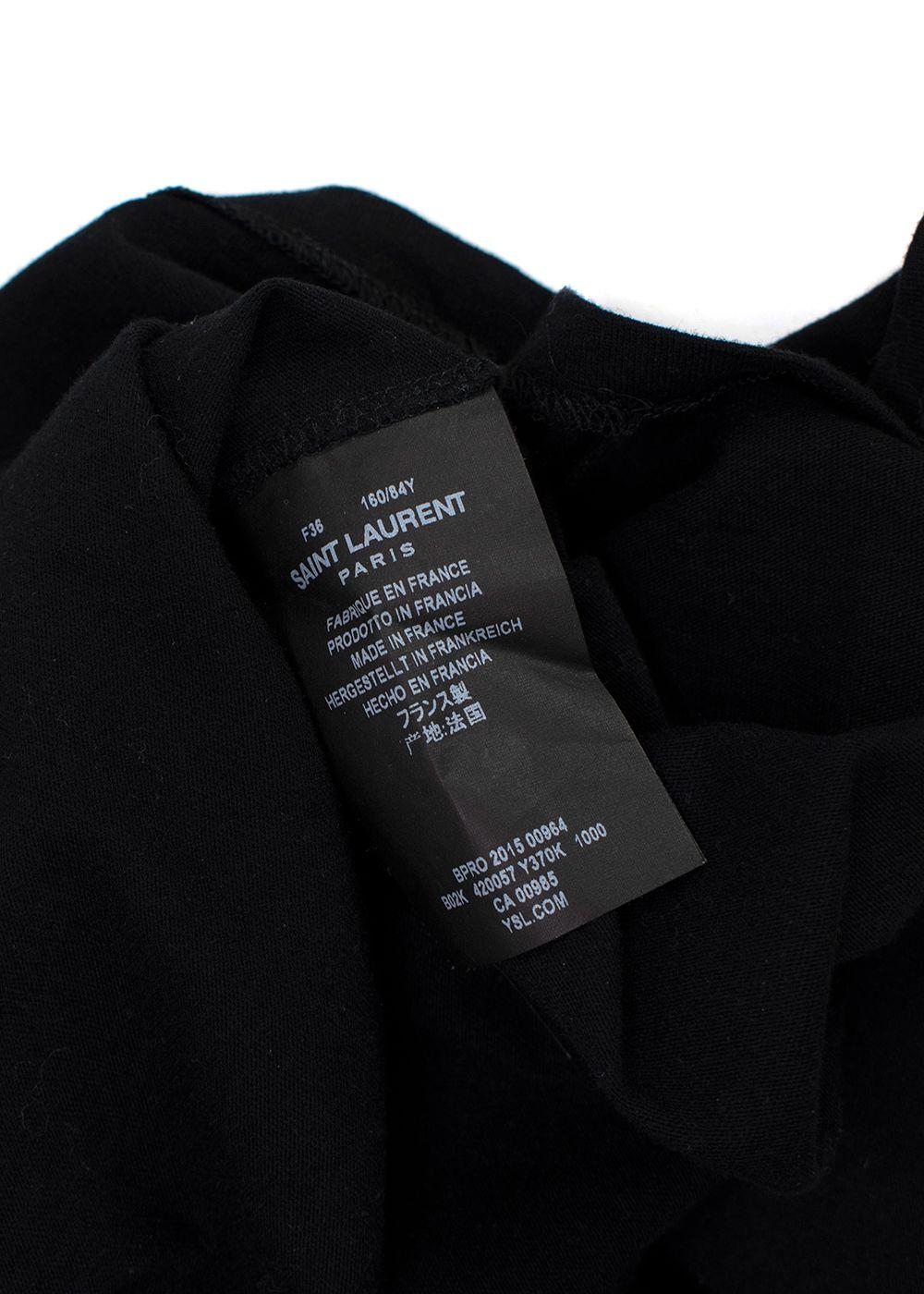 Saint Laurent Black Lace Embroidered T-Shirt