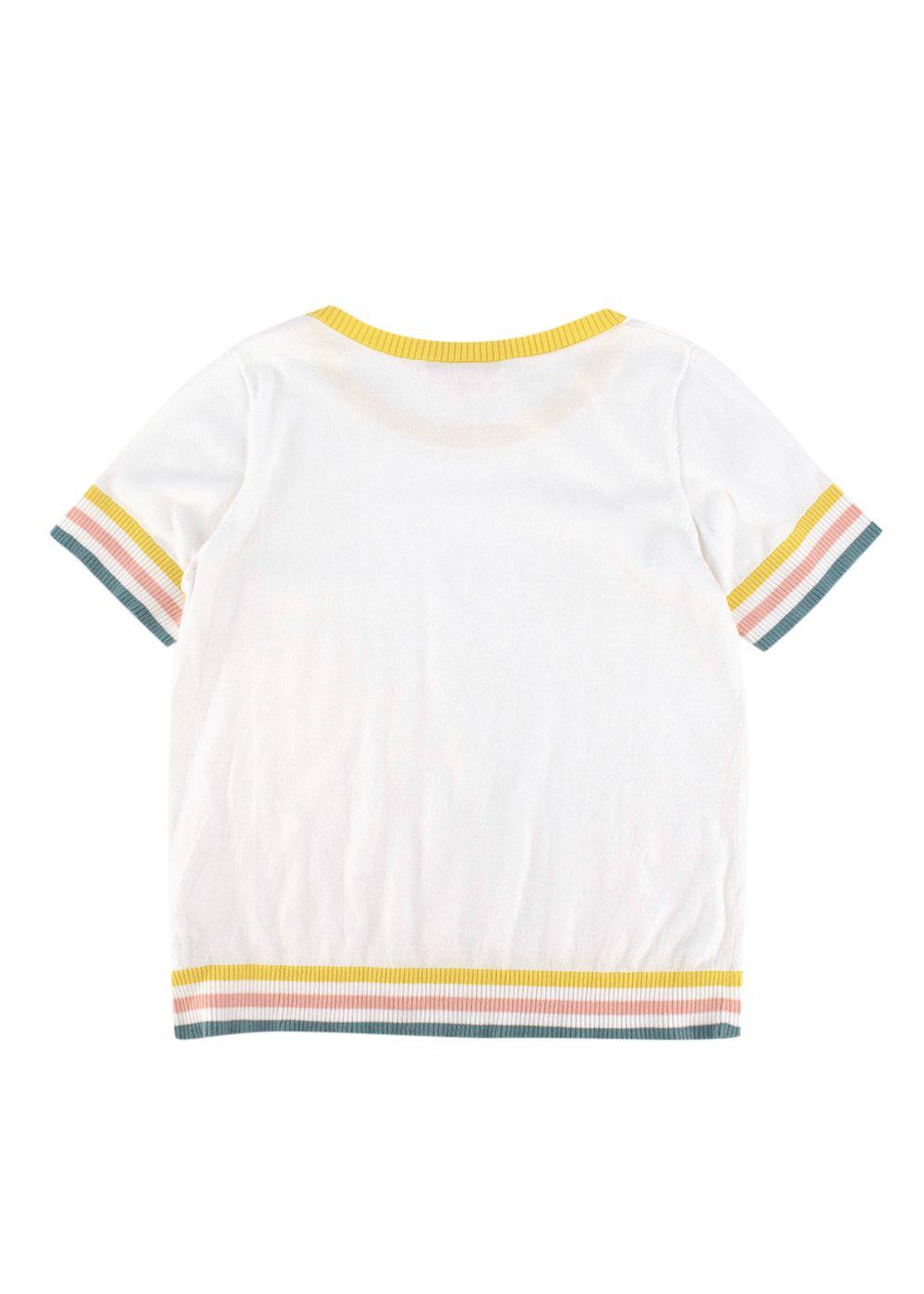 Kids 12Y Candy Stripe Trim Knit Top