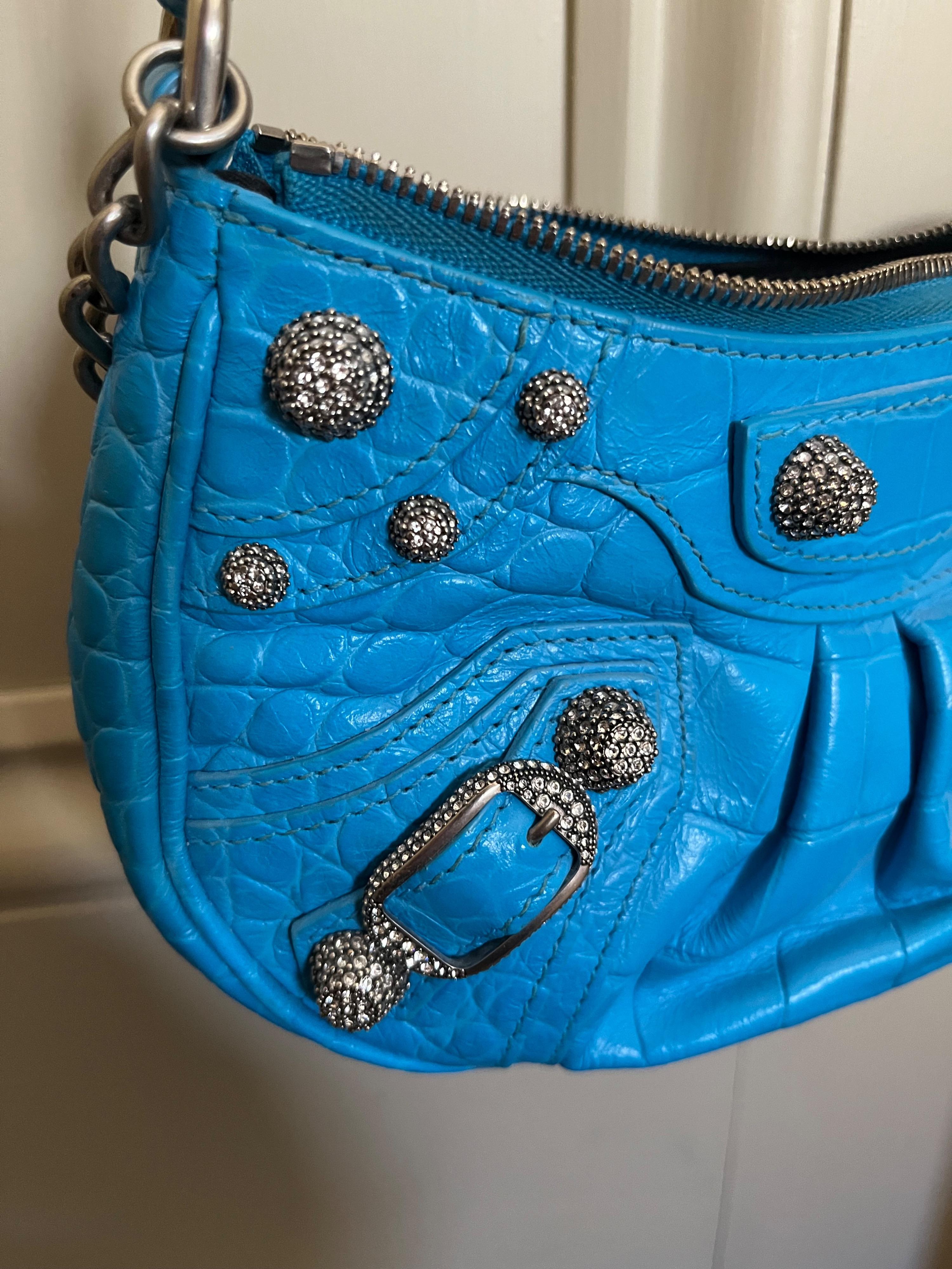 Le Cagole Metallic Blue Calfskin XS