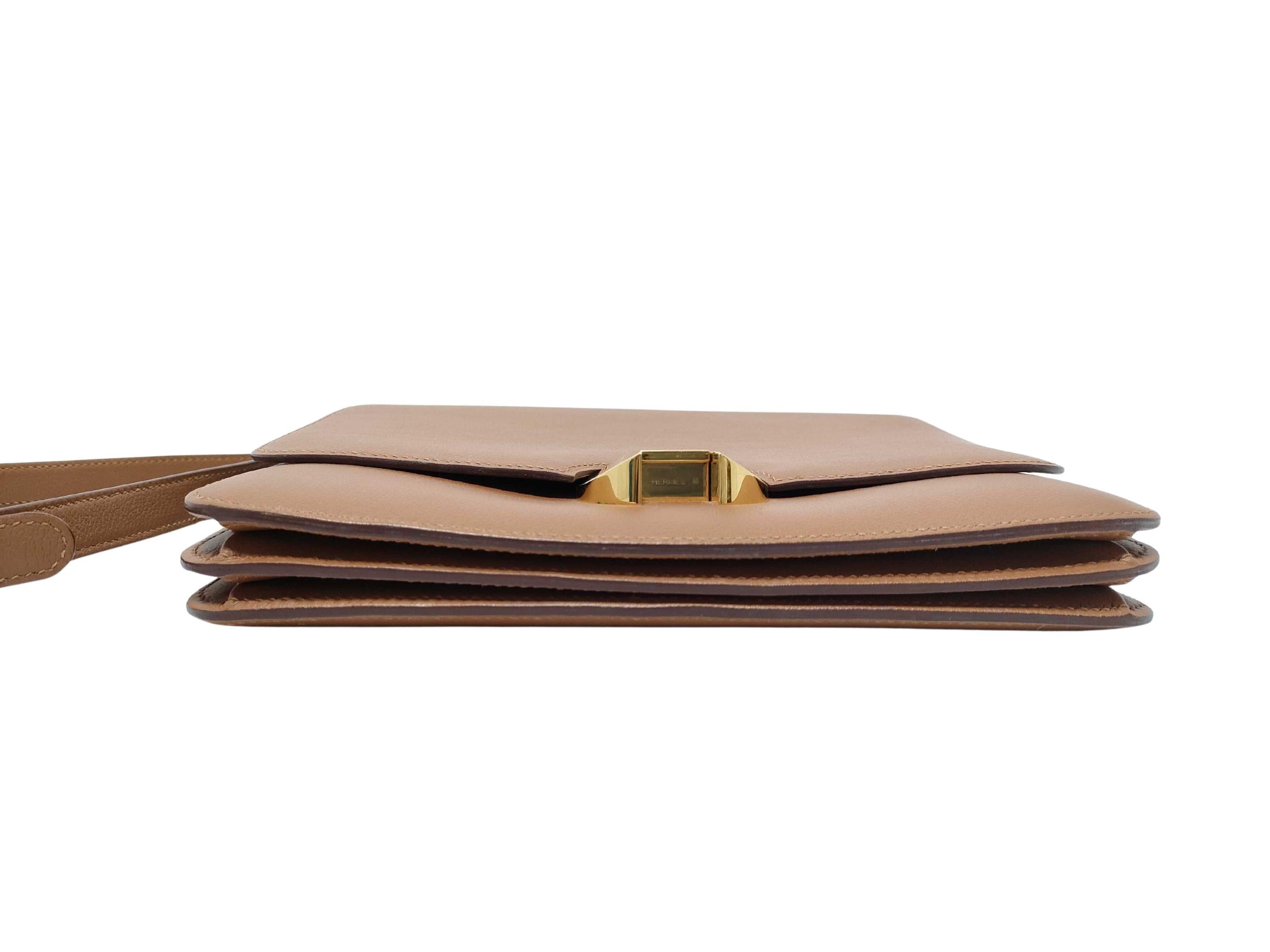Hermes Tan Epsom Leather Shoulder Bag