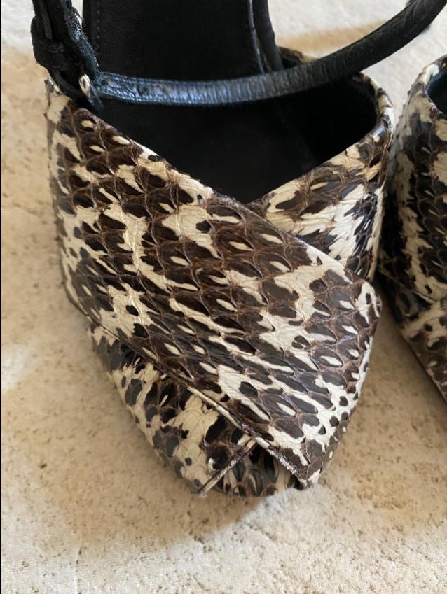 Giambattista Valli Satin & Snakeskin Couture Sandals
