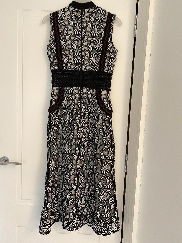 Self Portrait Black & White Floral Embroidered Dress