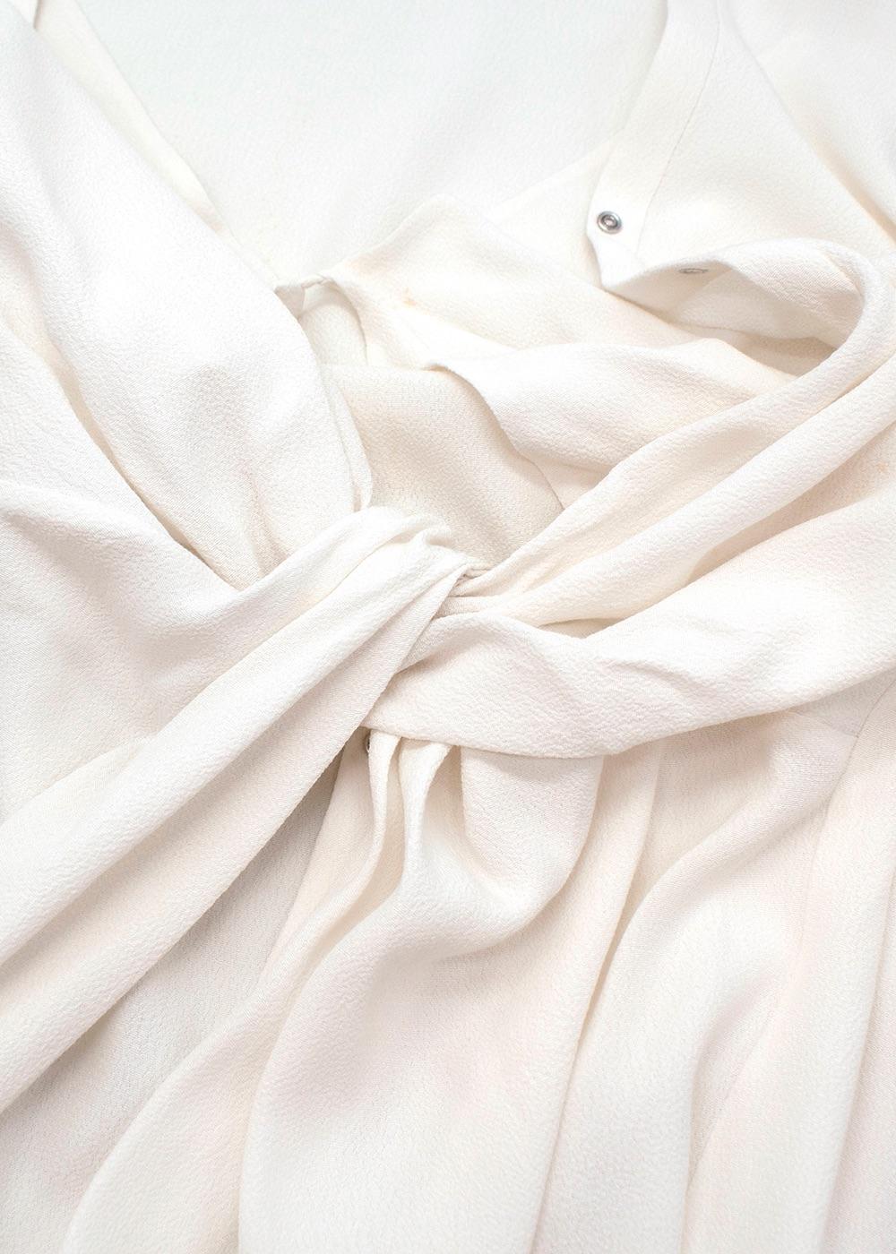 White Twist Placket Tunic Dress