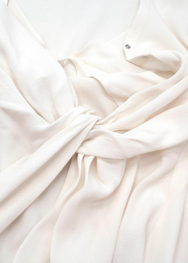 White Twist Placket Tunic Dress