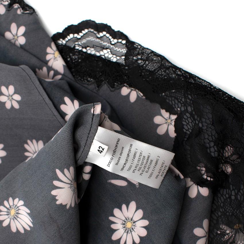 Paco Rabanne Lace Panel Daisy Print Cami Dress