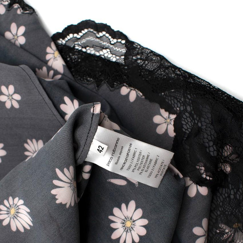 Paco Rabanne Lace Panel Daisy Print Cami Dress