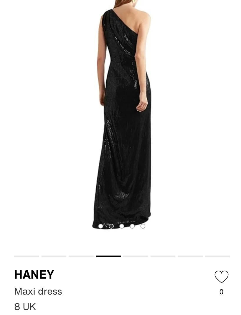 Haney Black Sequin One Shoulder Gown