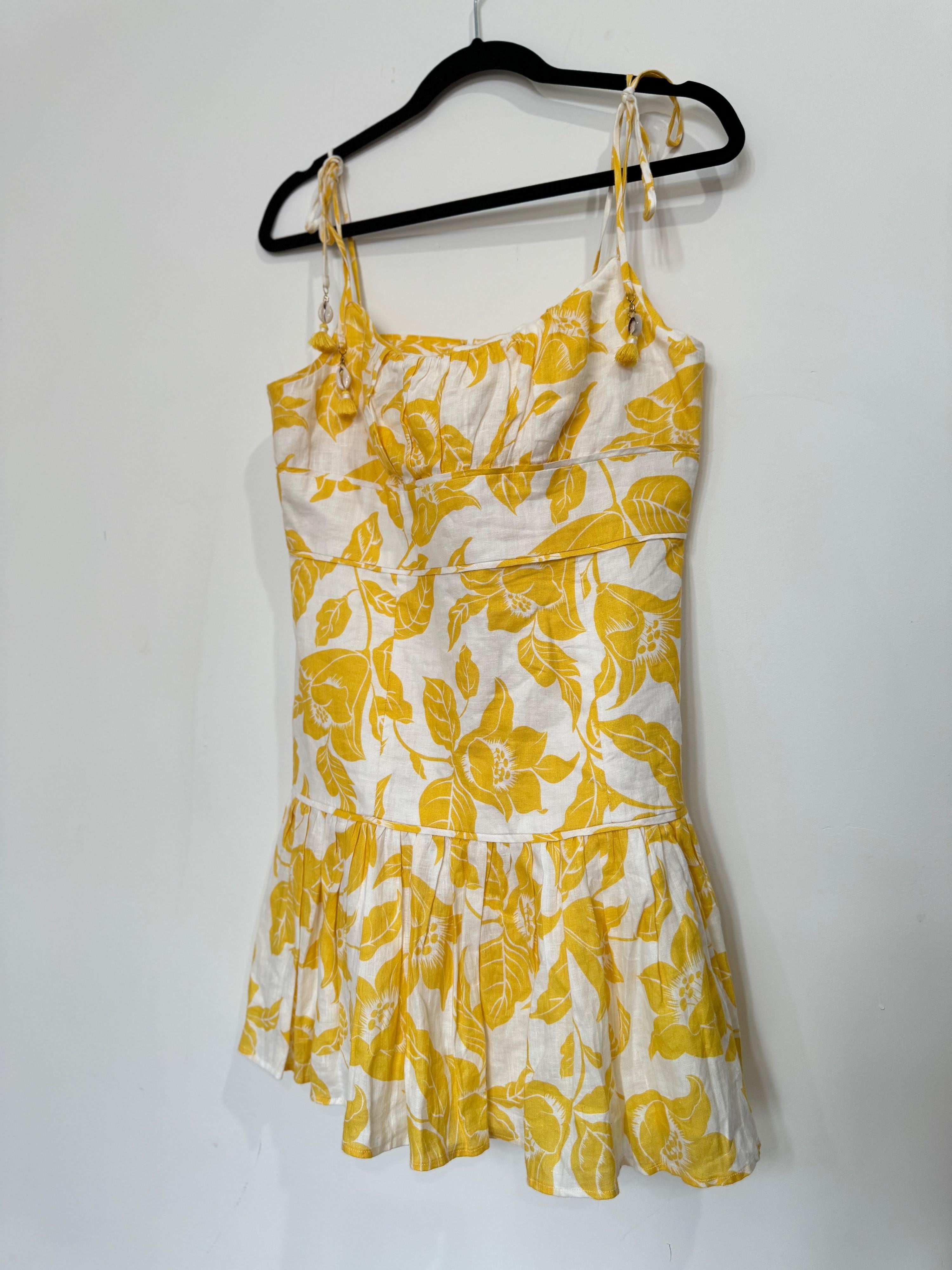 Zimmermann Yellow Bells Fit and Flare Mini Dress