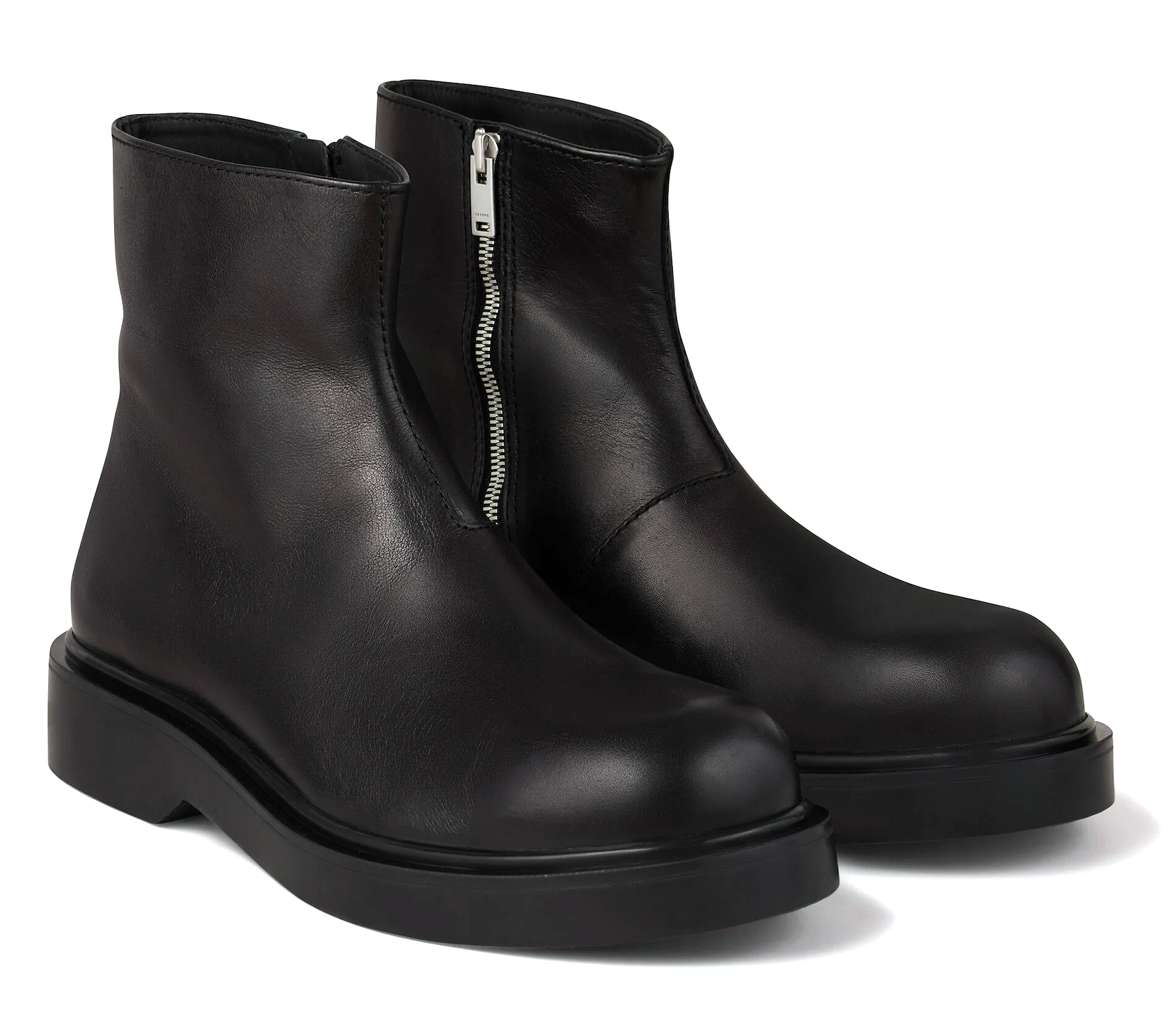 Sandro Zipped Leather Ankle Boots
