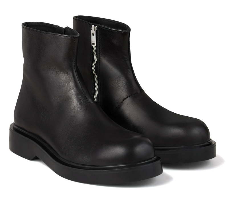 Sandro Zipped Leather Ankle Boots