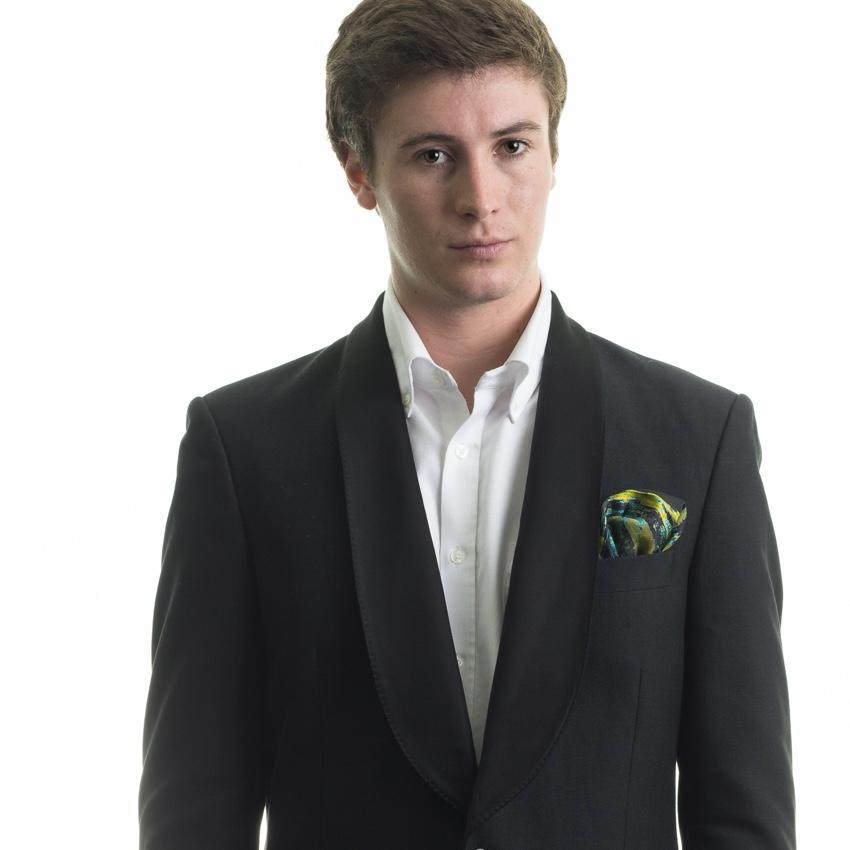 Rosemary Goodenough River Through a Curtain V Silk Pocket Square