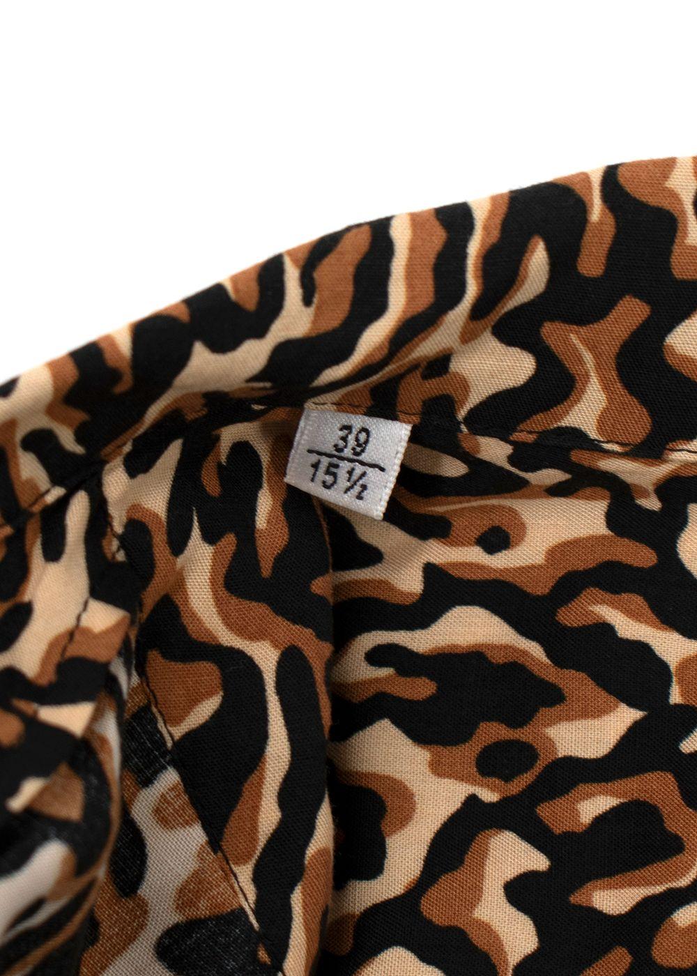 Saint Laurent Brown Printed Short Sleeve Shirt