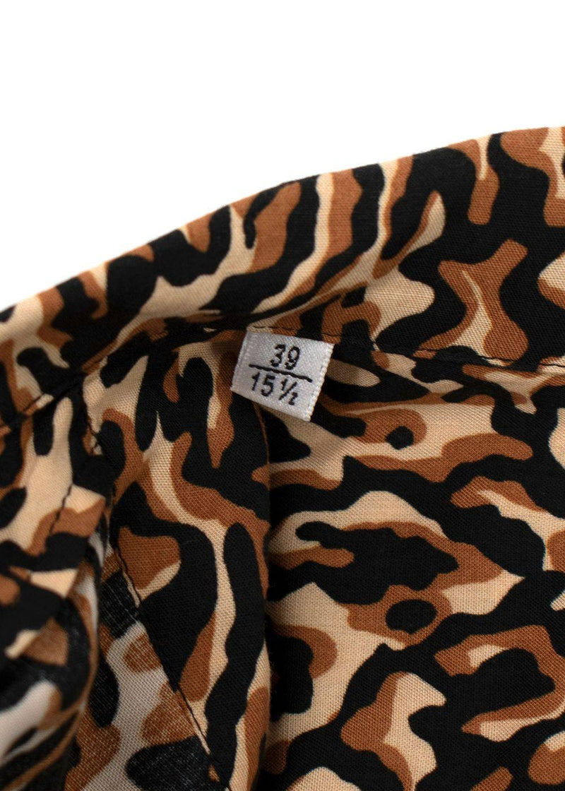 Saint Laurent Brown Printed Short Sleeve Shirt