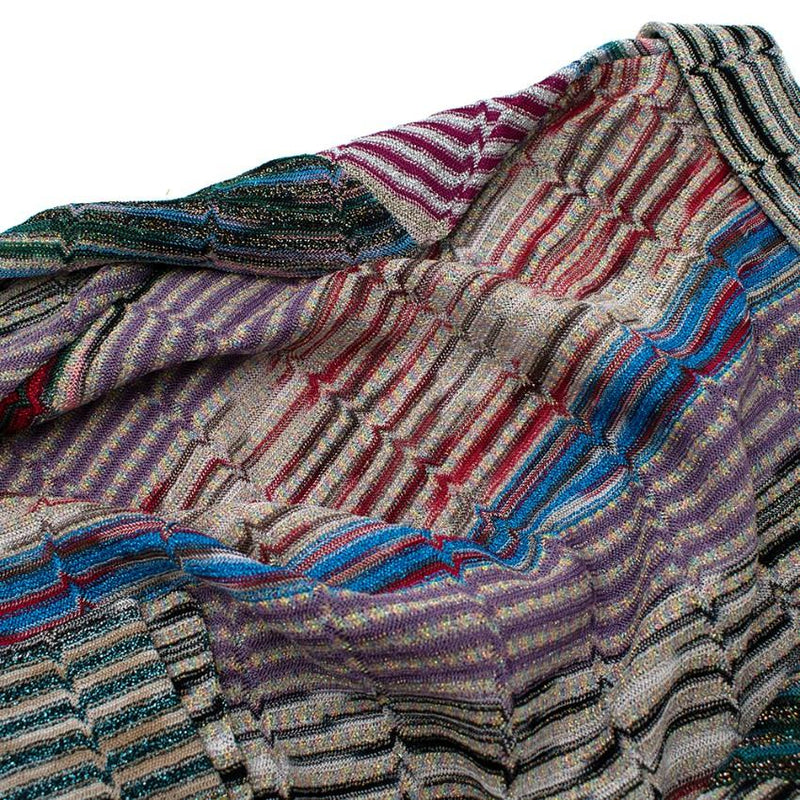 Missoni metallic knit button down shirt dress