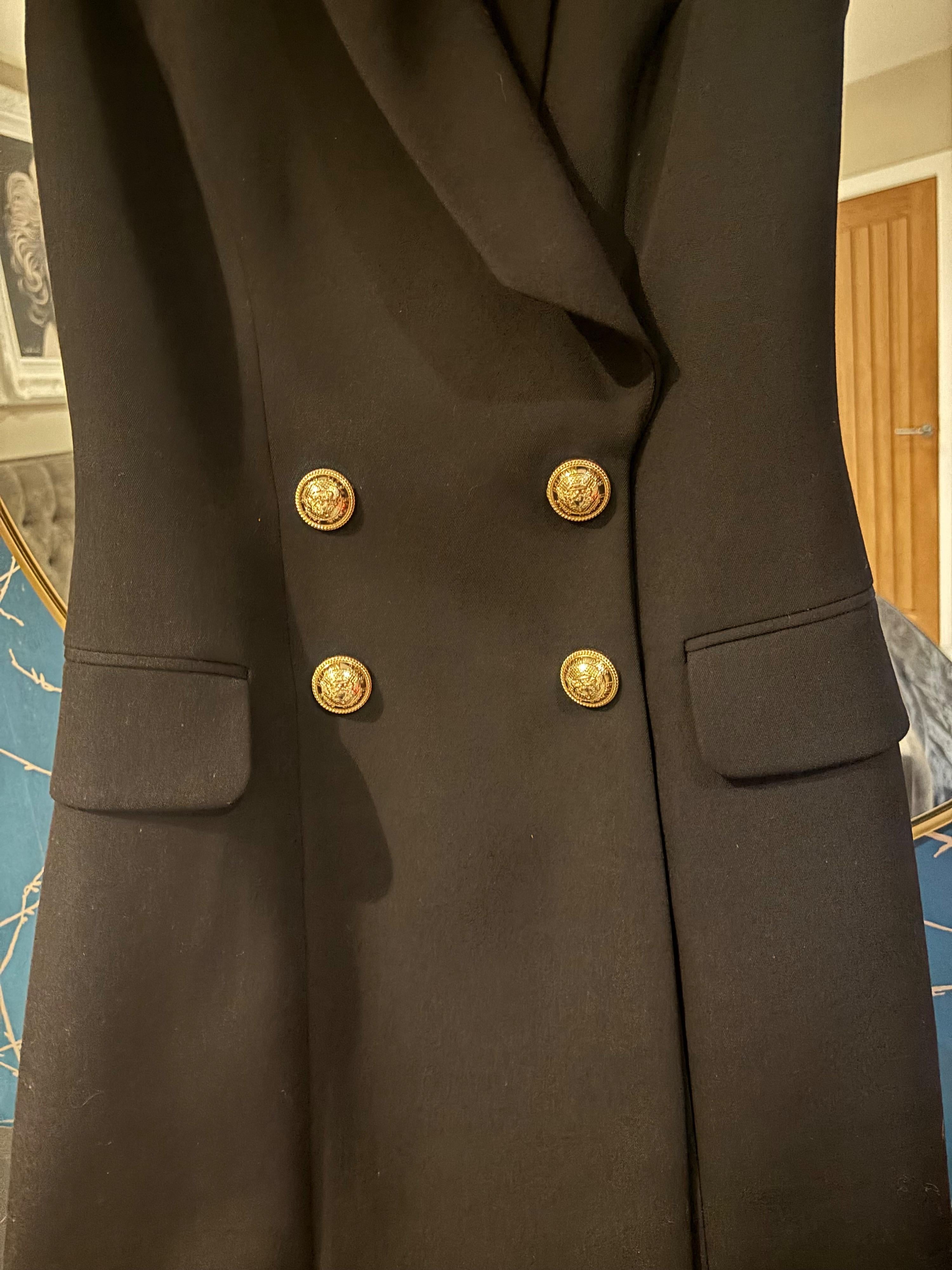 Balmain Black Sleeveless Blazer Dress