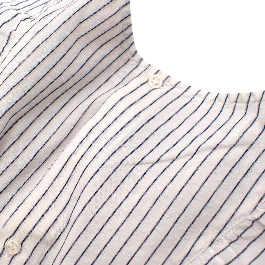 Bonpoint Blue Striped Ruffled Top