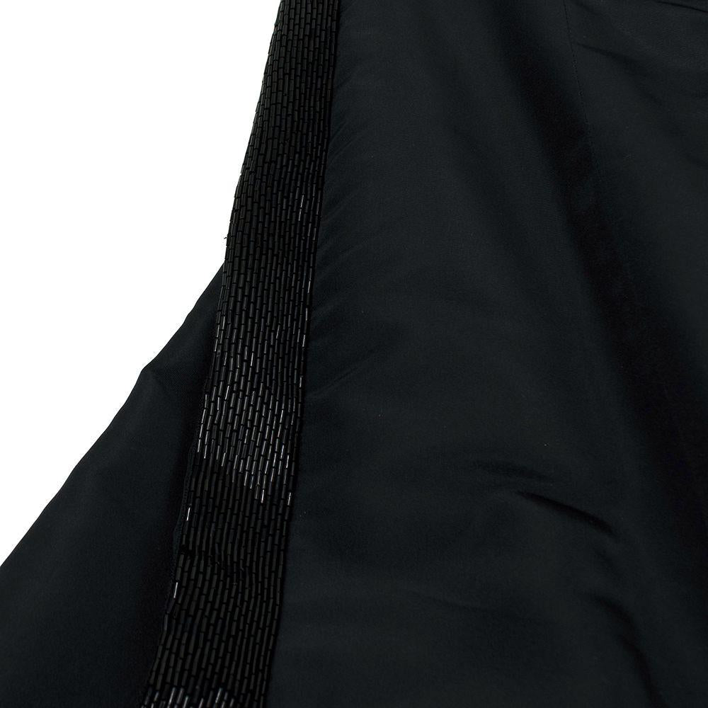 Carolina Herrera Black Cropped Blazer and Maxi Skirt Silk Suit