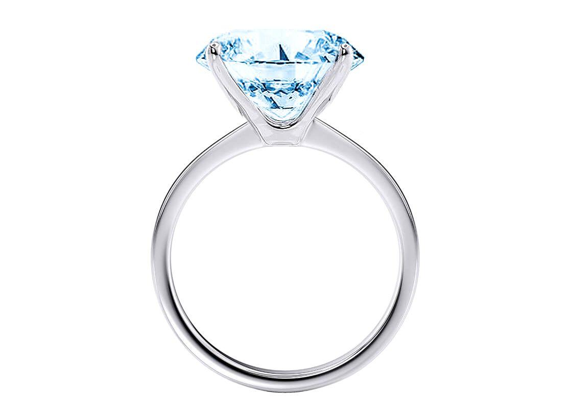 Verde 4.5ct IGI Certified Lab-grown Round Solitaire Cut Blue Diamond Ring
