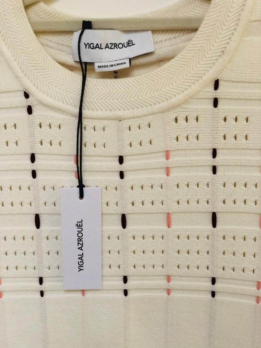 Yigal Azrouel cream knit top