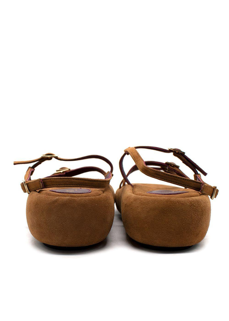 Manu Atelier Tobacco Suede Cage Chunky Slides
