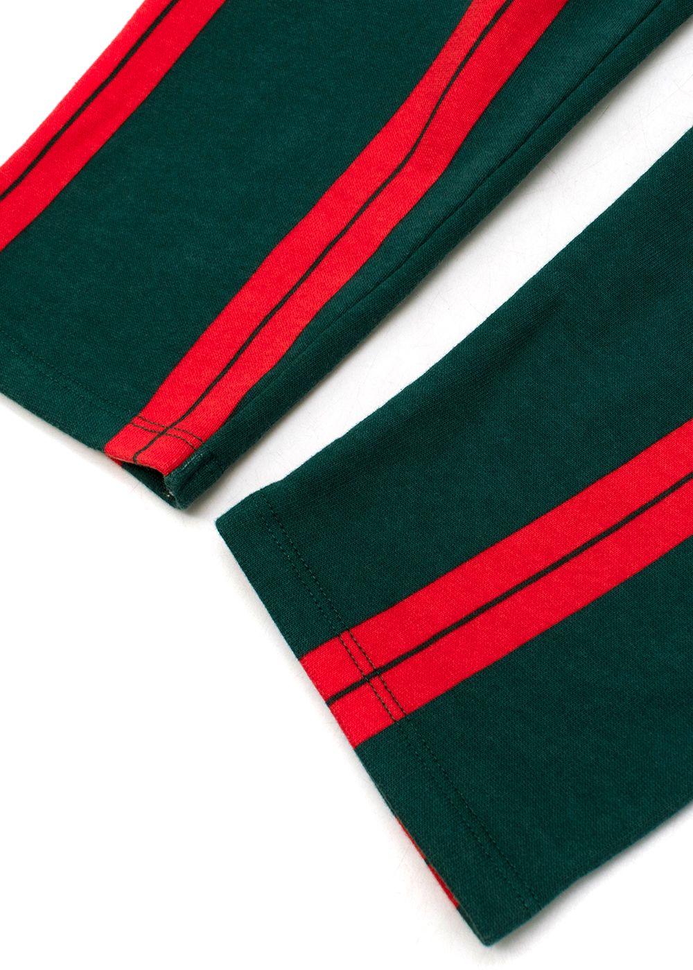 Kids 4-5Y Green & Red Striped Joggers