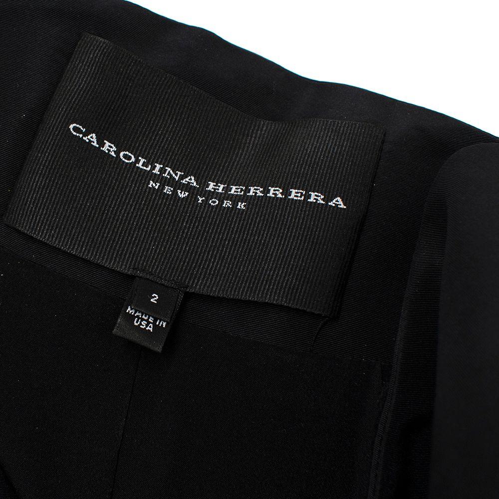 Carolina Herrera Black Cropped Blazer and Maxi Skirt Silk Suit