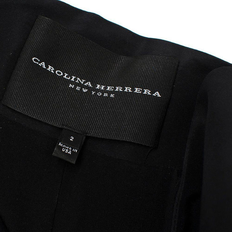 Carolina Herrera Black Cropped Blazer and Maxi Skirt Silk Suit