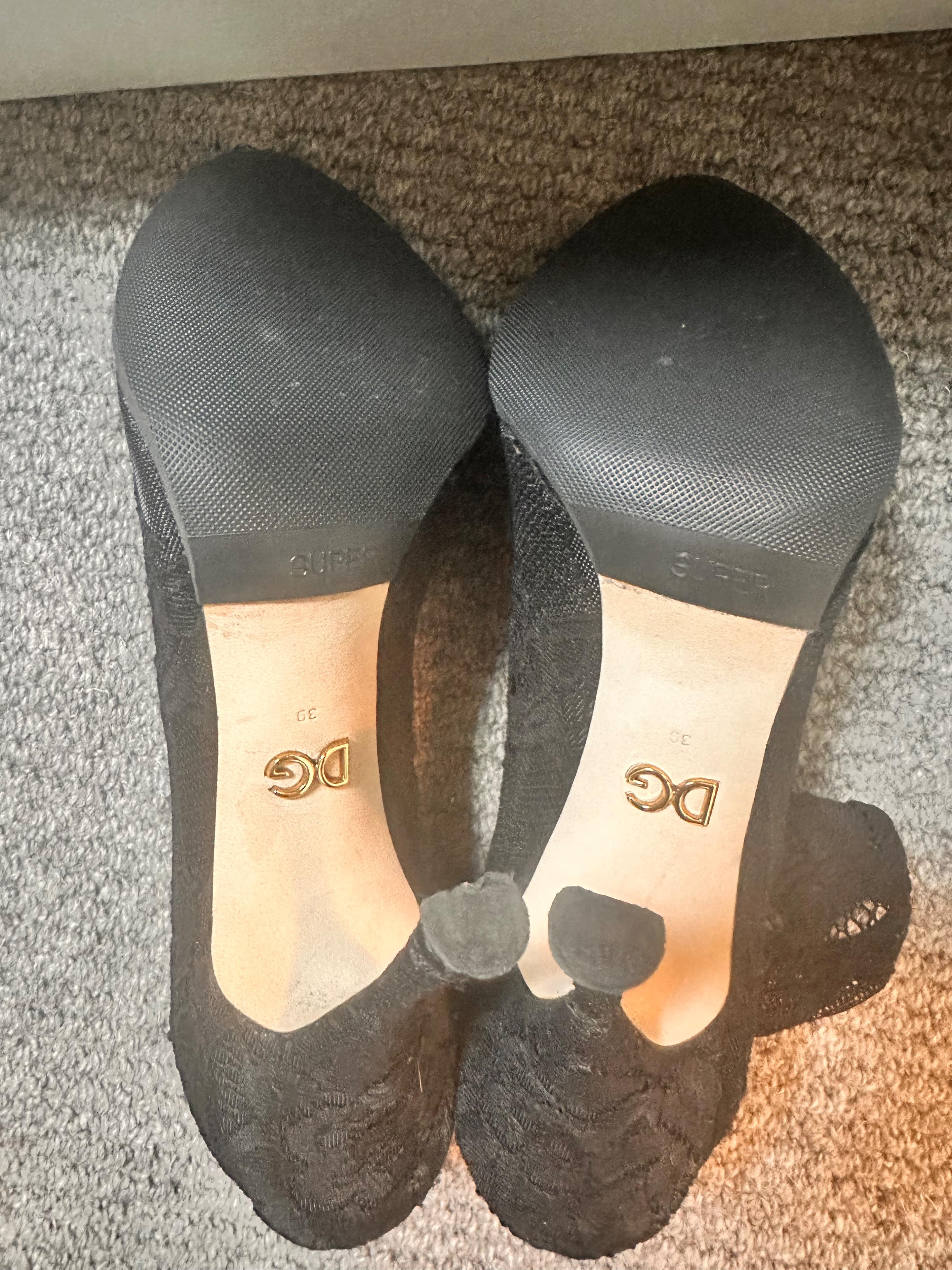 Dolce & Gabbana Black Lace Sock Heels