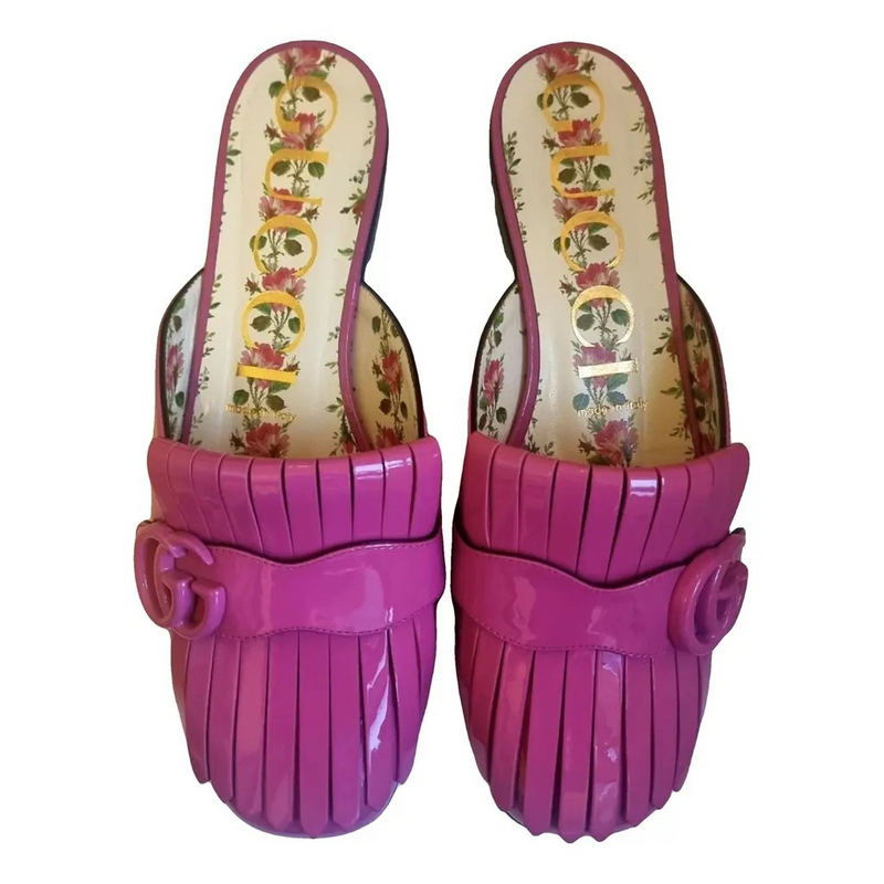 Gucci Fuchsia Genuine Leather Flat Shoes