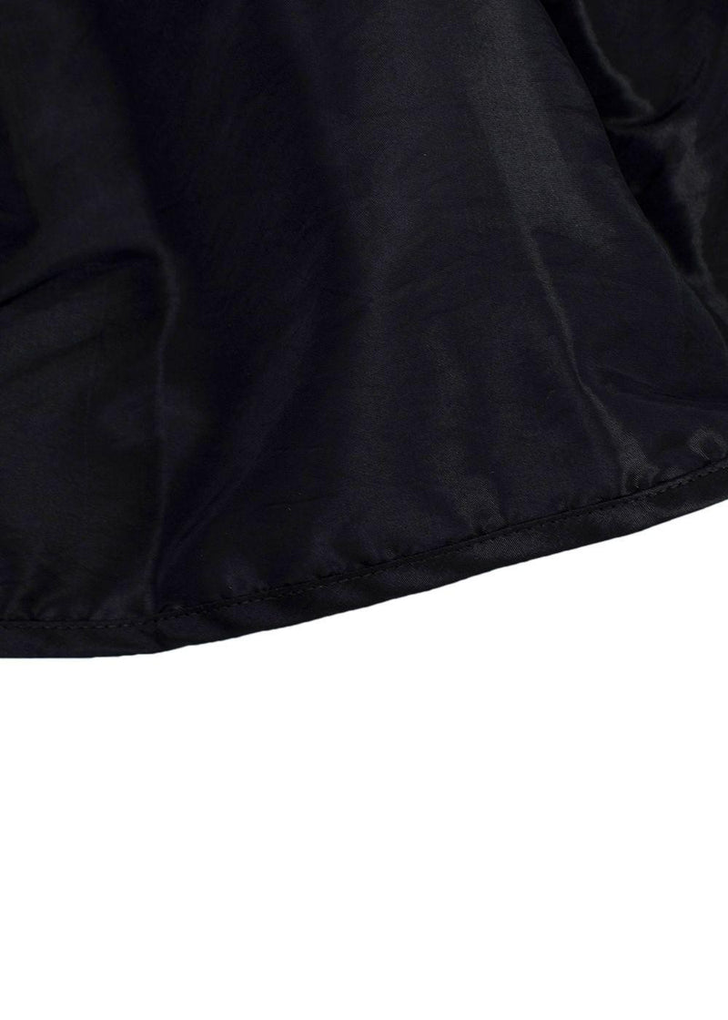 Black Puff Sleeved Tie Back Blouse