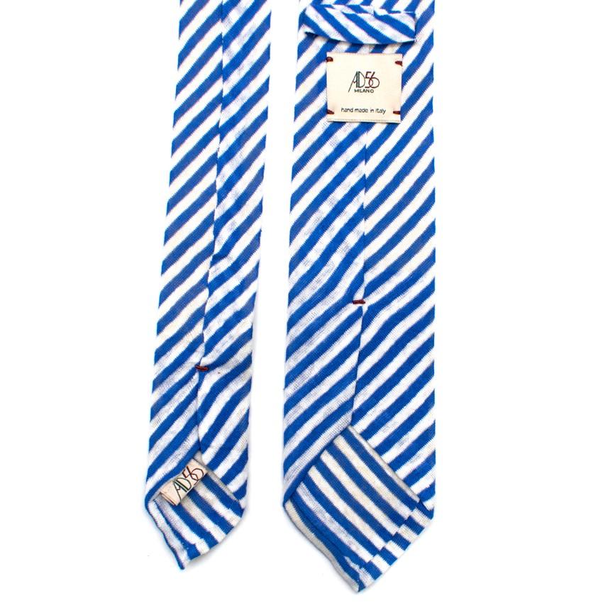 AD56 Milano Blue & White Striped Tie
