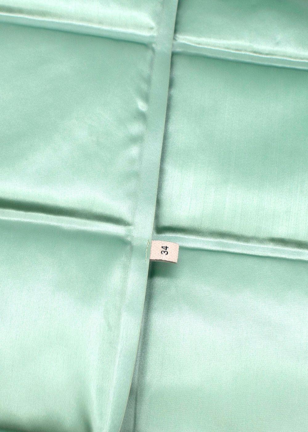 Bottega Veneta Menta Lacquered Matelasse Satin Skirt