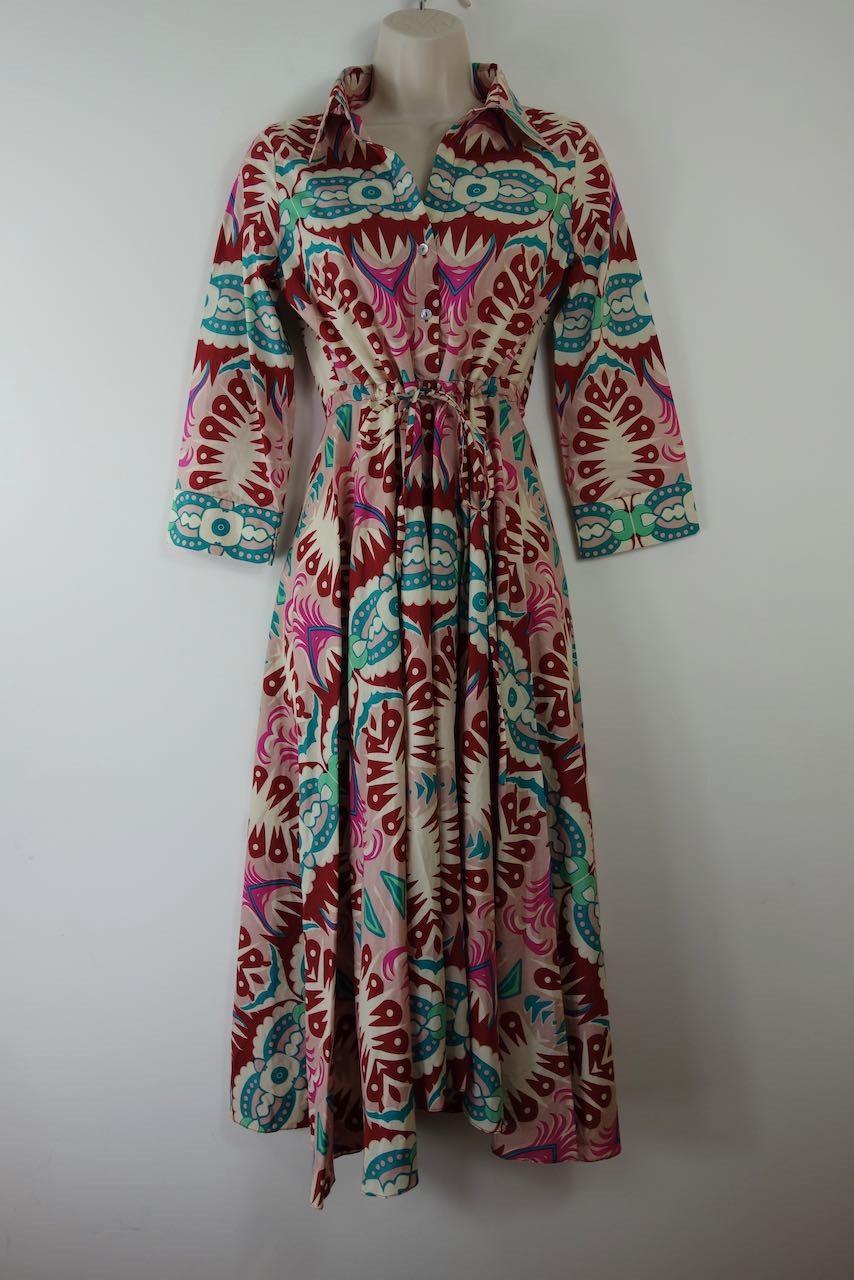 multicolour block print cotton dress