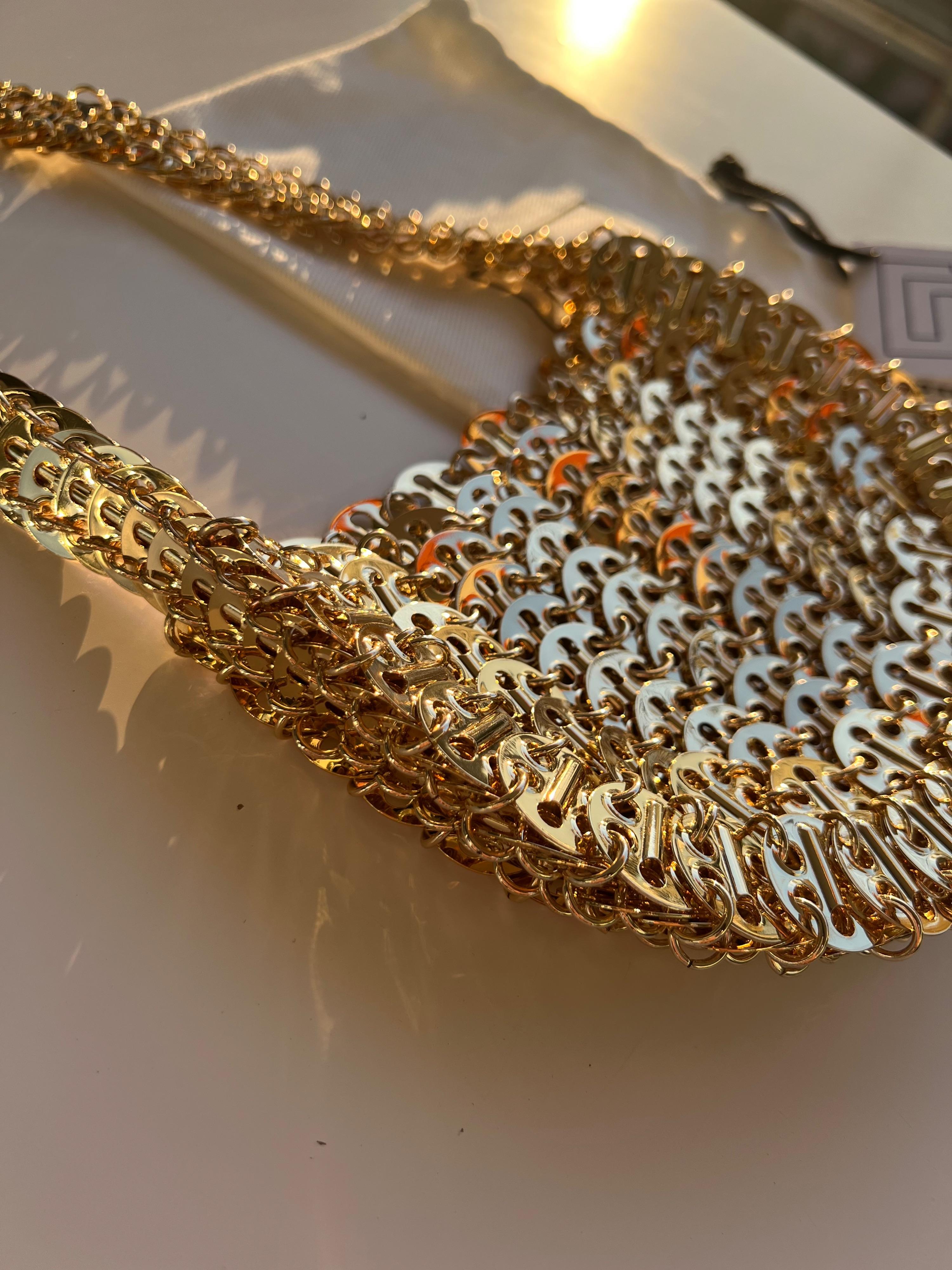 Paco Rabanne Gold Metal Chain Evening Bag