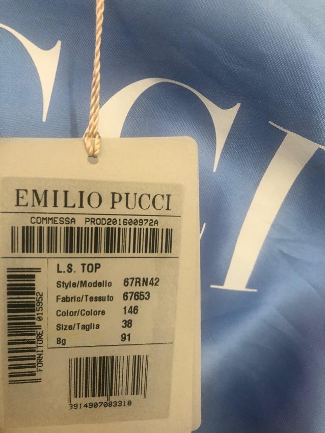 Emilio Pucci Blue Ruched Silk Top