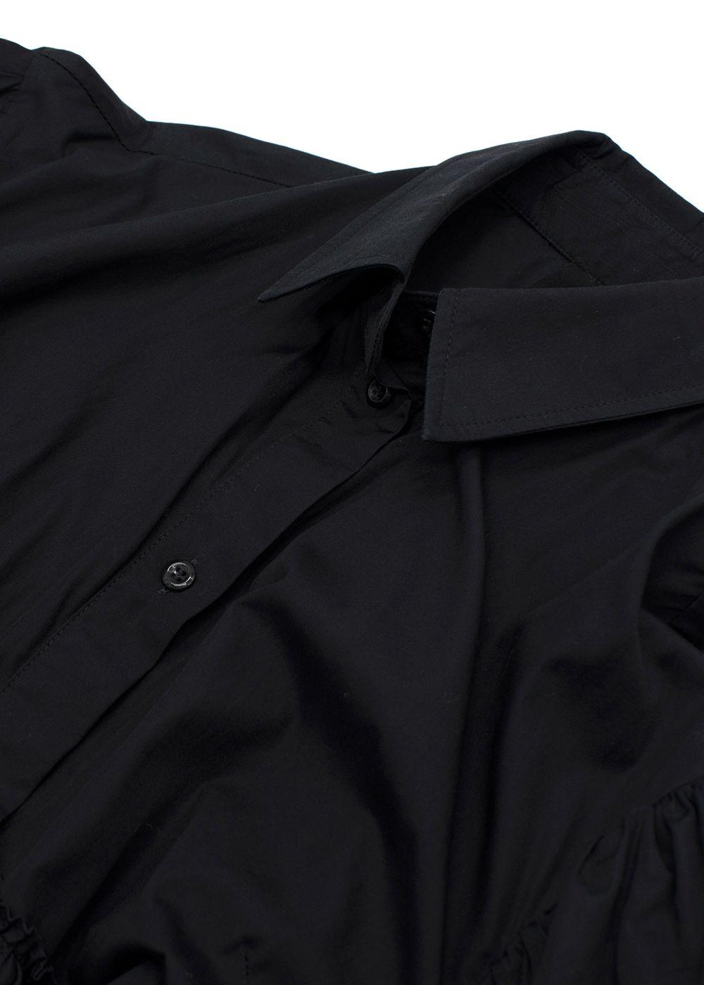 Simone Rocha Black Cotton Poplin Midi Dress