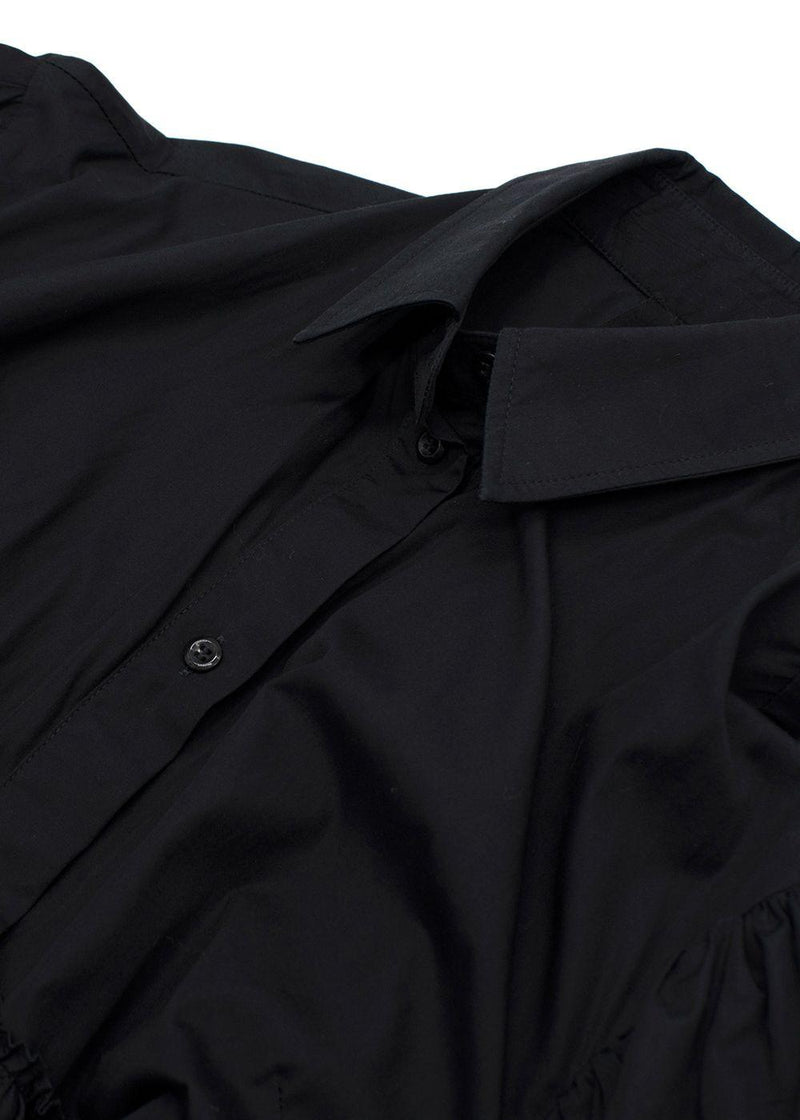 Simone Rocha Black Cotton Poplin Midi Dress