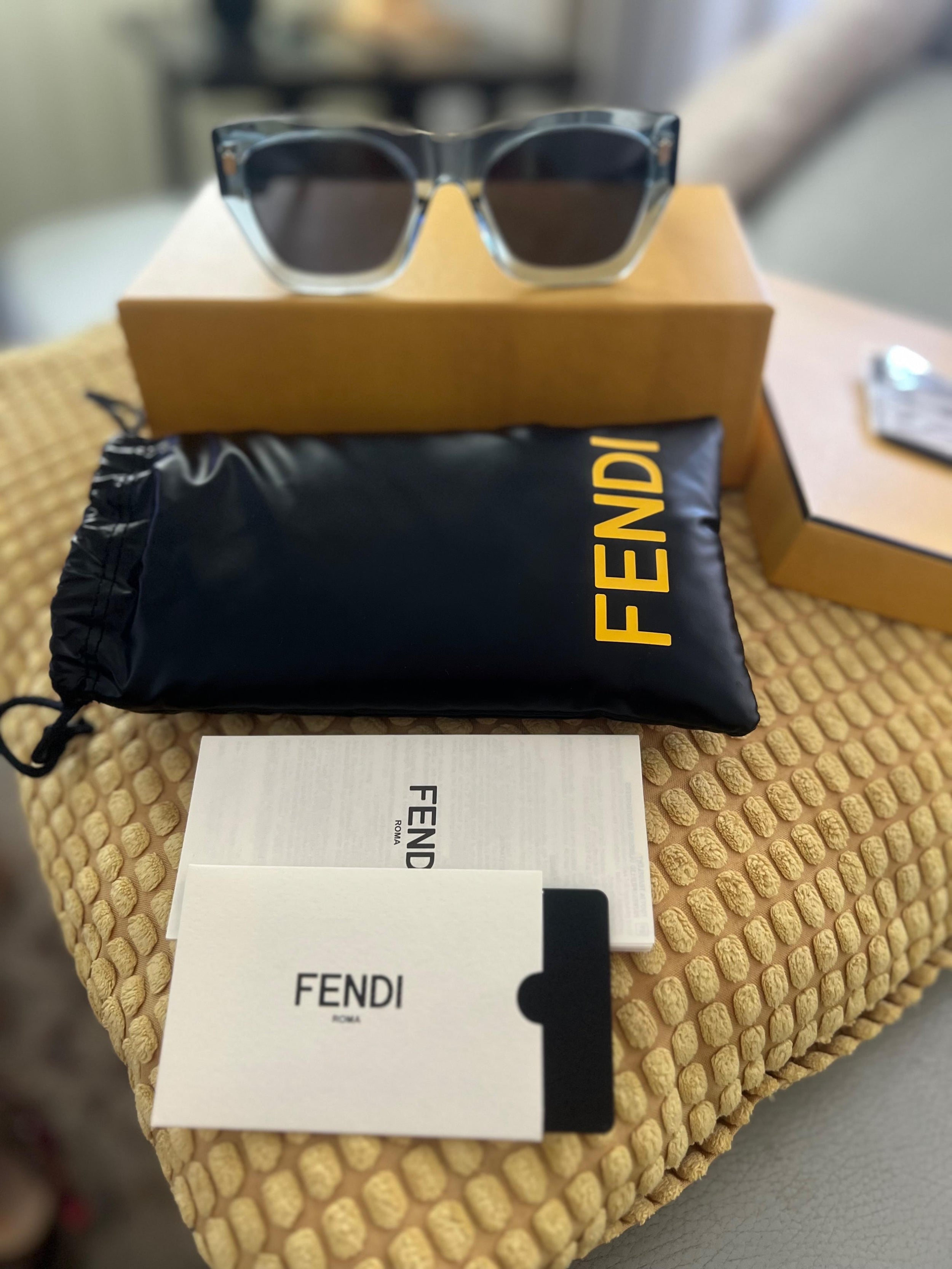 Fendi Blue Fendigraphy Acetate Sunglasses