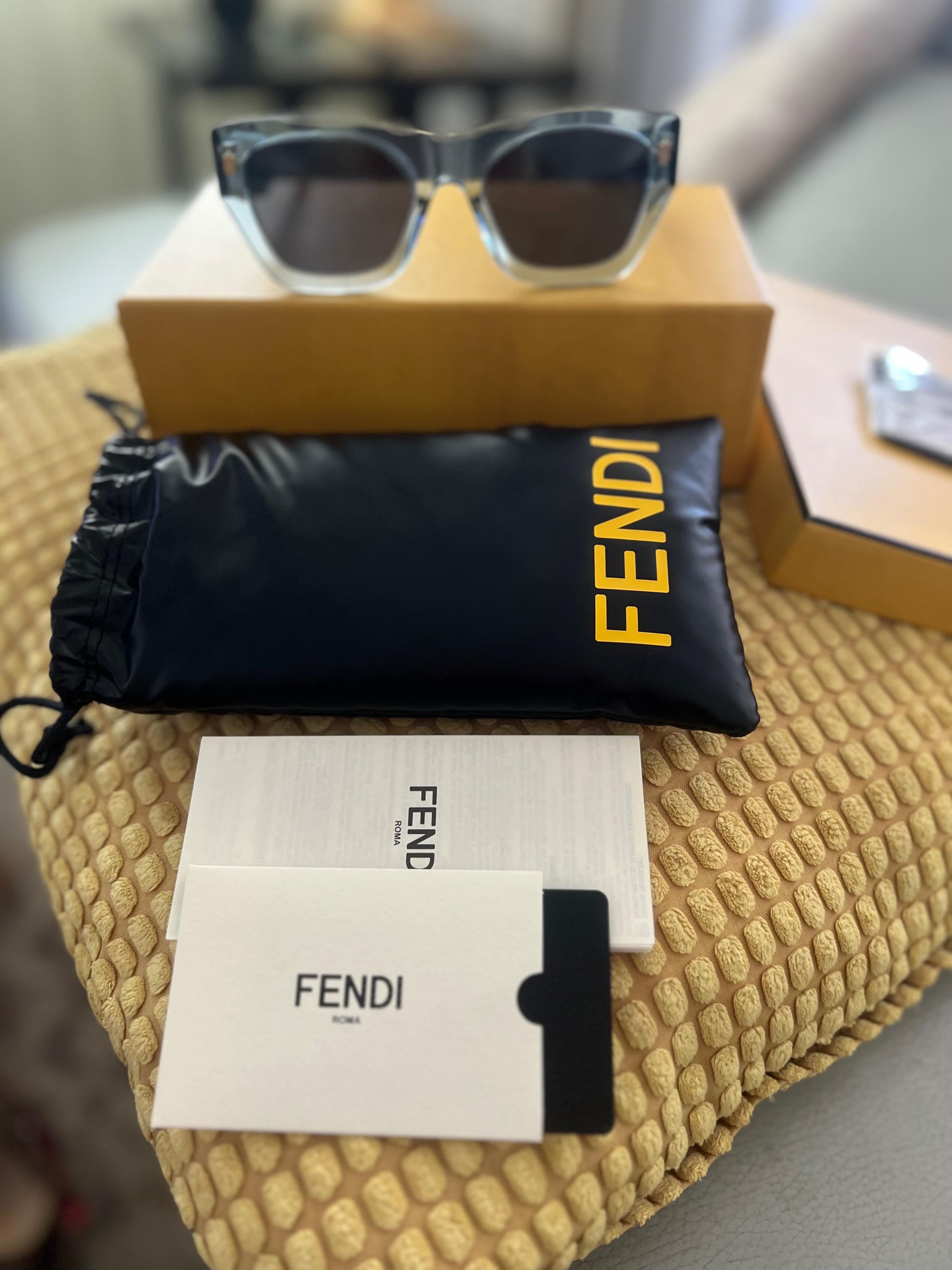 Fendi Blue Fendigraphy Acetate Sunglasses