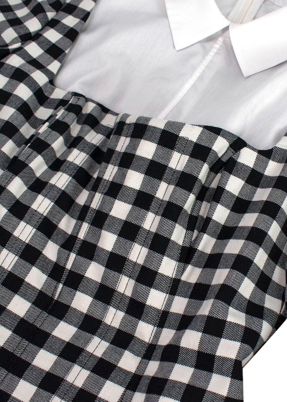 Black Lela Rose Gingham Stretch Cotton Dress