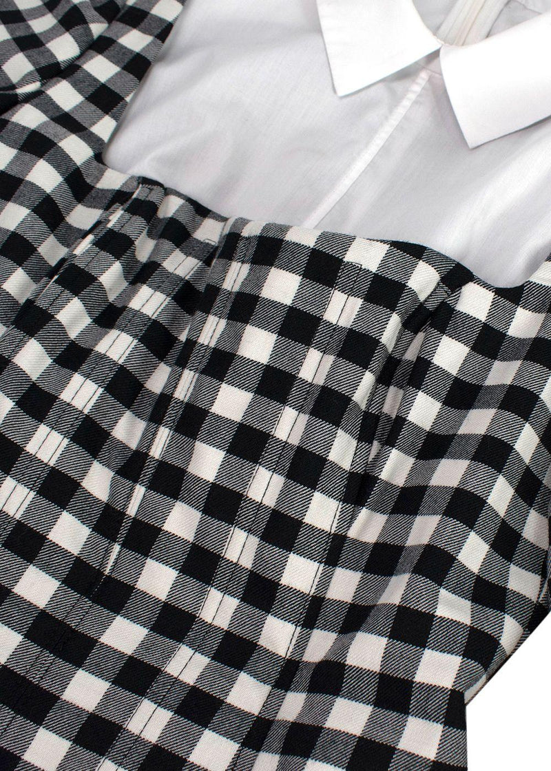 Black Lela Rose Gingham Stretch Cotton Dress