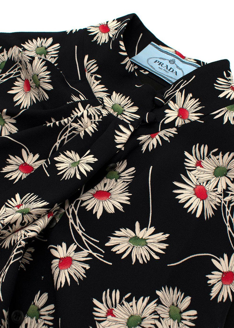 High Neck Floral Print Sleeveless Dress