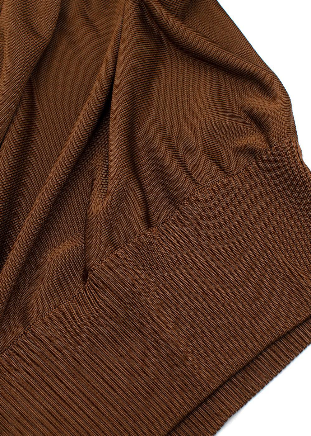 Chocolate Brown Fine-Knit Batwing Sweater