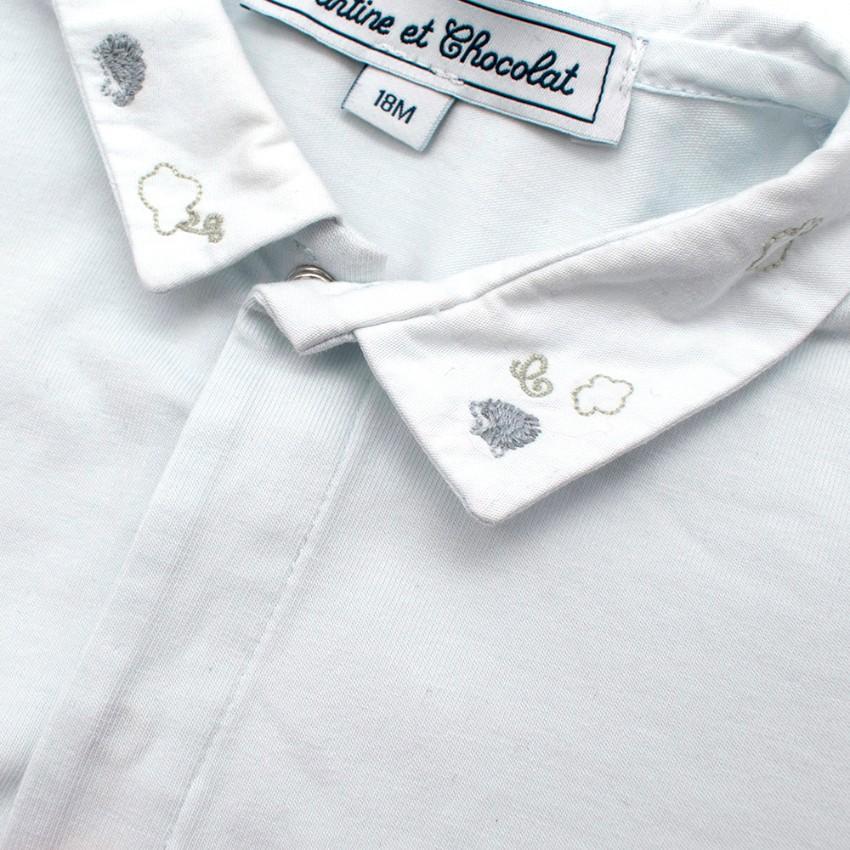 Tartine et Chocolat 18m Pale Blue Embroidered Baby Grow