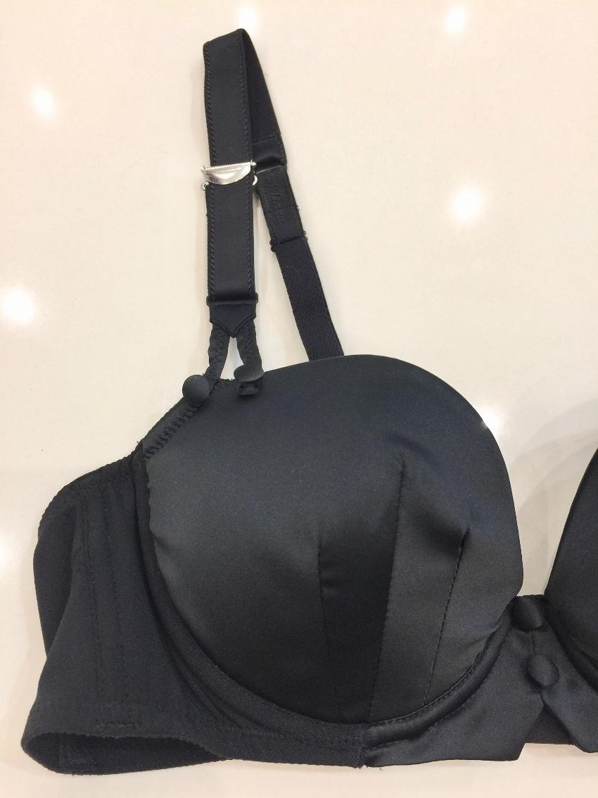 Chantal Thomass Black Satin Pad Bra & Thong Set